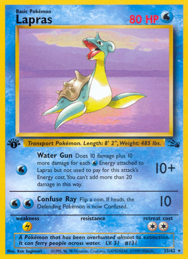 Lapras (25/62) [Fossil 1st Edition] | Dumpster Cat Games