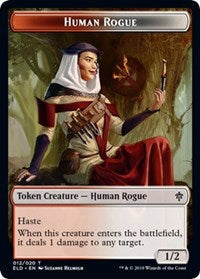 Human Rogue // Food (16) Double-sided Token [Throne of Eldraine Tokens] | Dumpster Cat Games