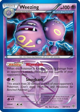 Weezing (58/135) (Theme Deck Exclusive) (Team Plasma) [Black & White: Plasma Storm] | Dumpster Cat Games