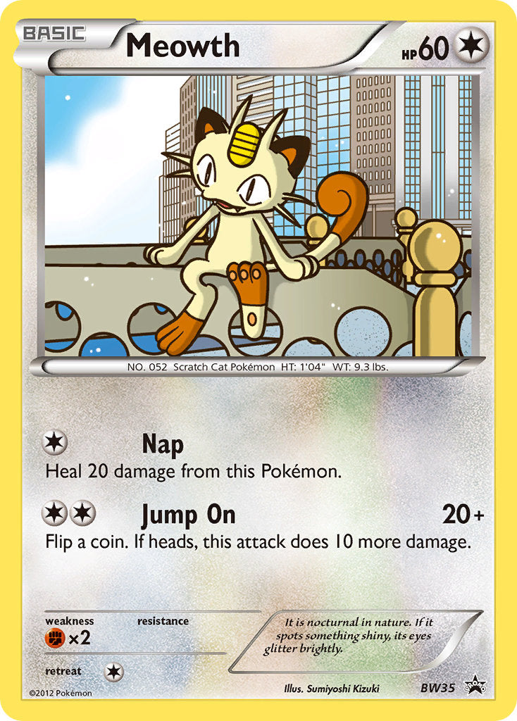 Meowth (BW35) (Cosmos Holo) [Black & White: Black Star Promos] | Dumpster Cat Games