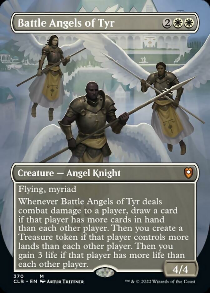 Battle Angels of Tyr (Borderless Alternate Art) [Commander Legends: Battle for Baldur's Gate] | Dumpster Cat Games