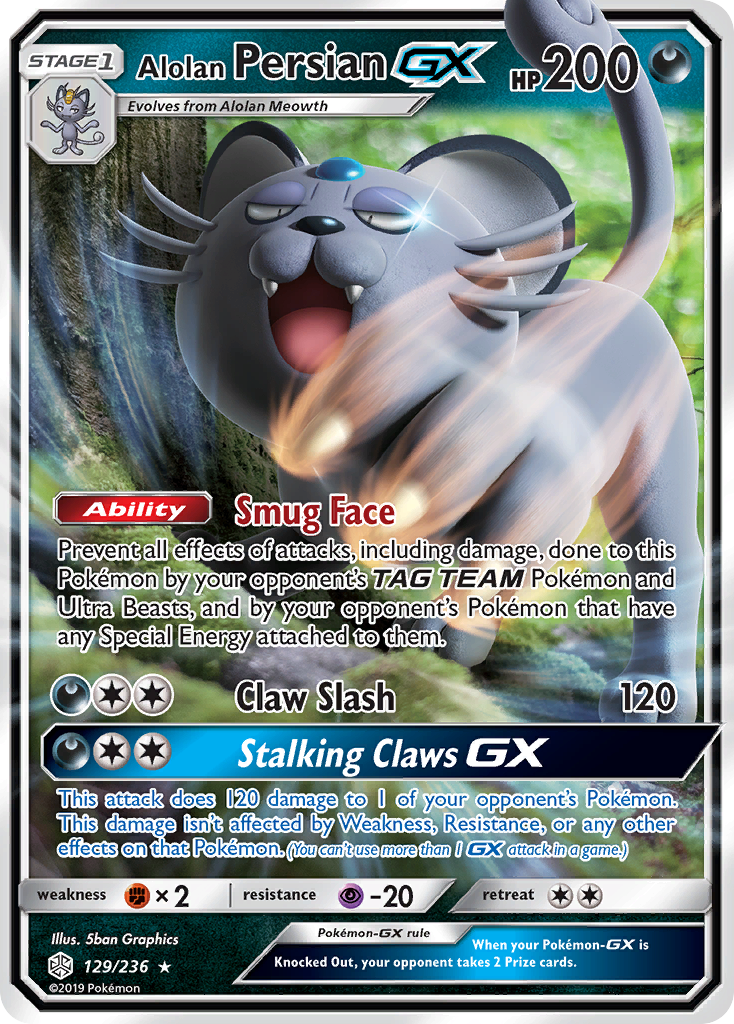 Alolan Persian GX (129/236) [Sun & Moon: Cosmic Eclipse] | Dumpster Cat Games