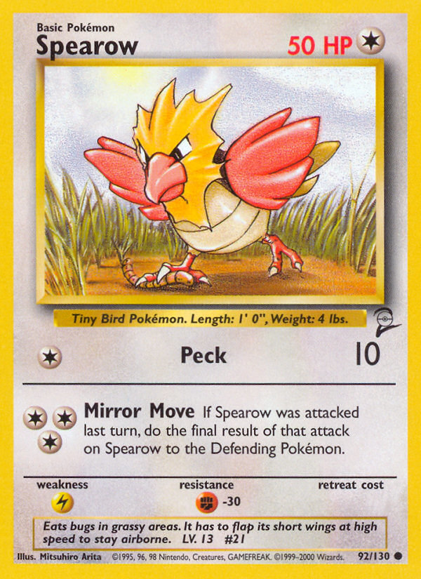 Spearow (92/130) [Base Set 2] | Dumpster Cat Games