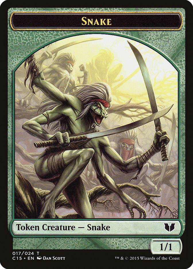 Snake Token (017/024) [Commander 2015 Tokens] | Dumpster Cat Games