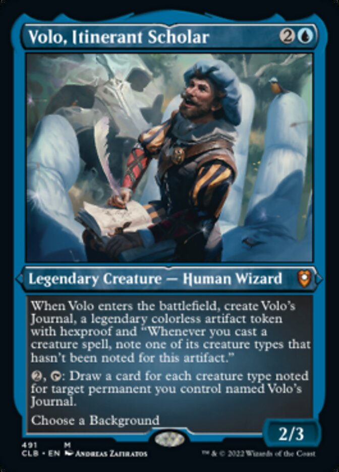 Volo, Itinerant Scholar (Foil Etched) [Commander Legends: Battle for Baldur's Gate] | Dumpster Cat Games