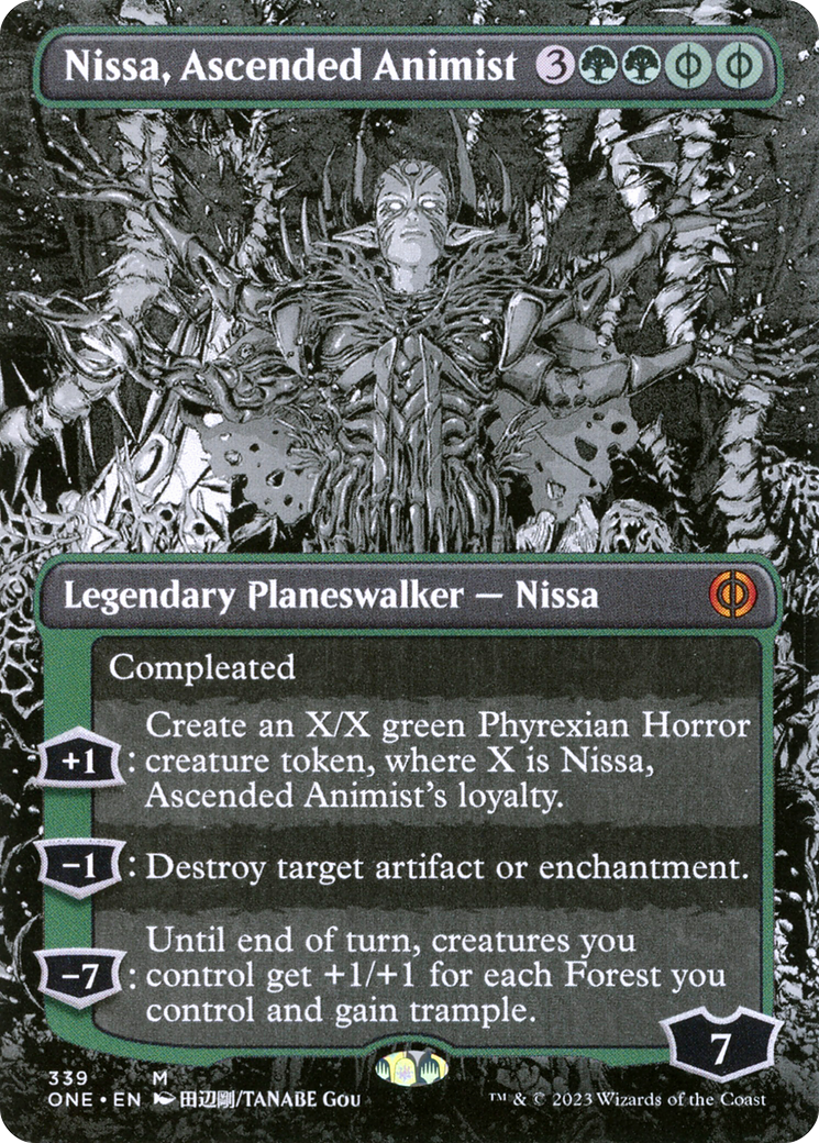 Nissa, Ascended Animist (Borderless Manga) [Phyrexia: All Will Be One] | Dumpster Cat Games