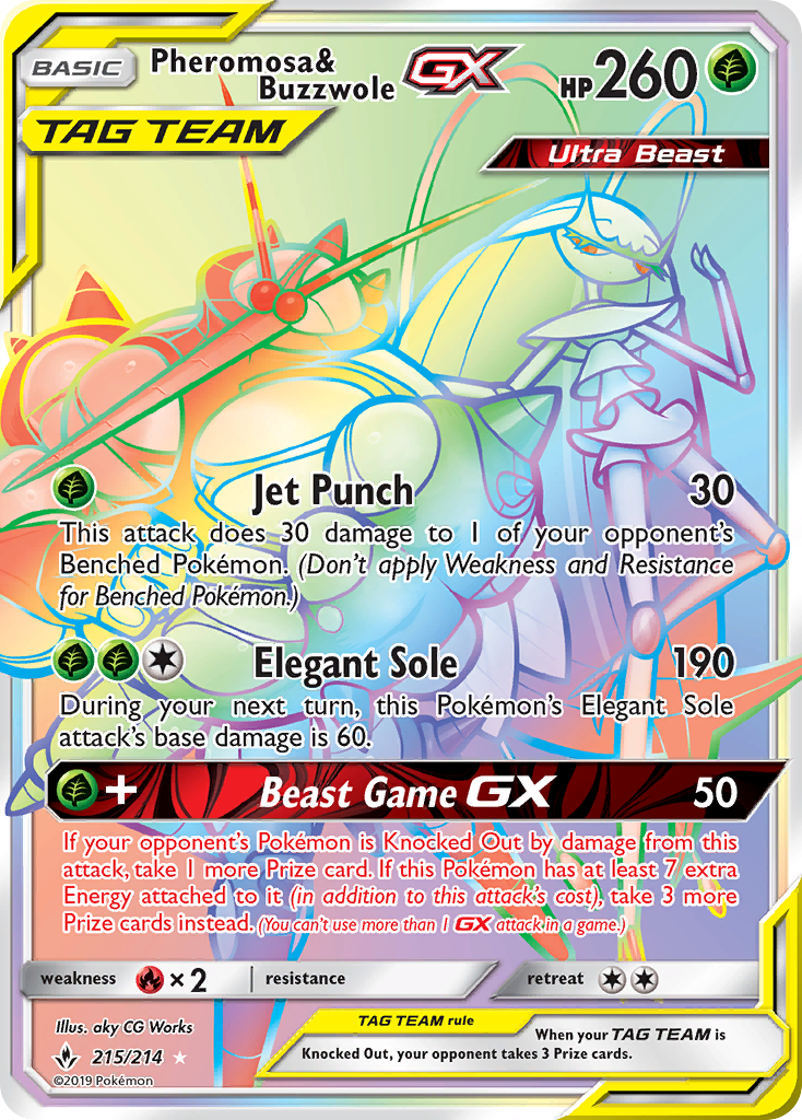 Pheromosa & Buzzwole GX (215/214) [Sun & Moon: Unbroken Bonds] | Dumpster Cat Games