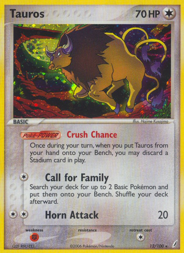 Tauros (12/100) [EX: Crystal Guardians] | Dumpster Cat Games