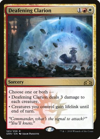 Deafening Clarion [Guilds of Ravnica Promos] | Dumpster Cat Games