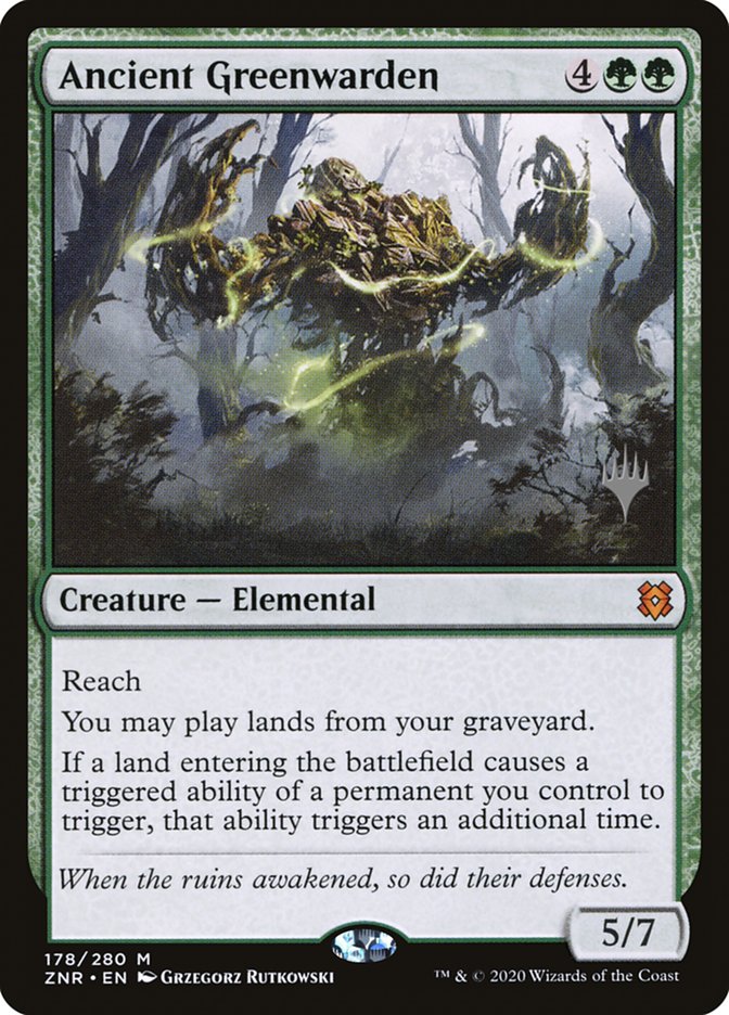 Ancient Greenwarden (Promo Pack) [Zendikar Rising Promos] | Dumpster Cat Games