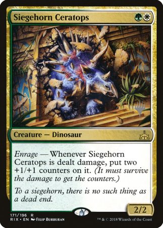 Siegehorn Ceratops [Rivals of Ixalan Promos] | Dumpster Cat Games