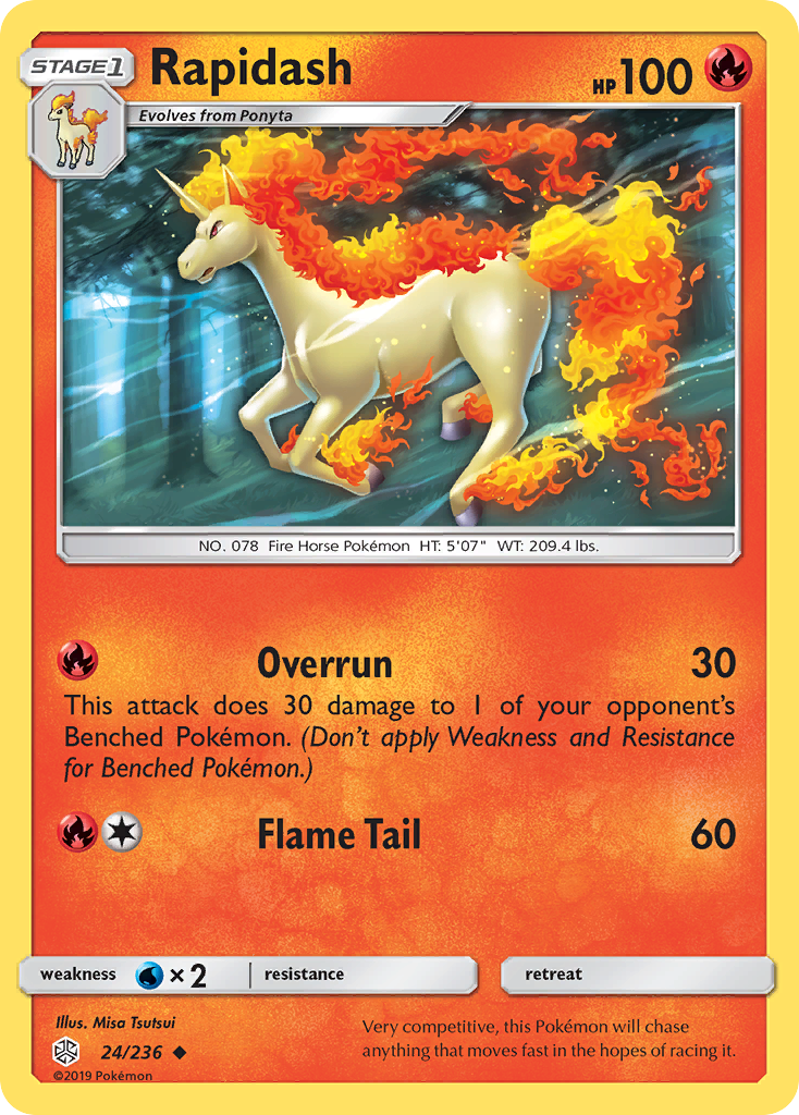 Rapidash (24/236) [Sun & Moon: Cosmic Eclipse] | Dumpster Cat Games