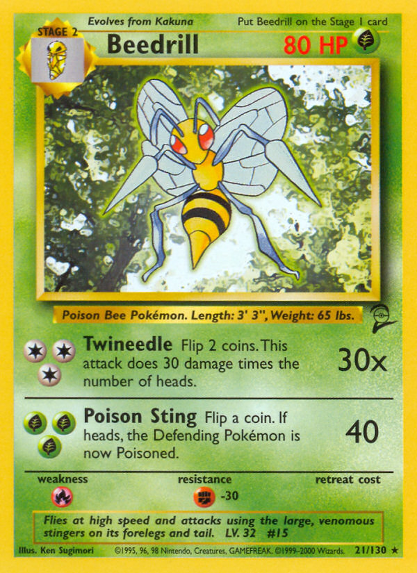 Beedrill (21/130) [Base Set 2] | Dumpster Cat Games