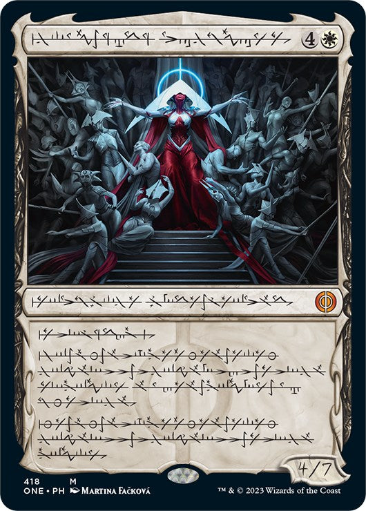 Elesh Norn, Mother of Machines (Phyrexian Step-and-Compleat Foil) [Phyrexia: All Will Be One] | Dumpster Cat Games