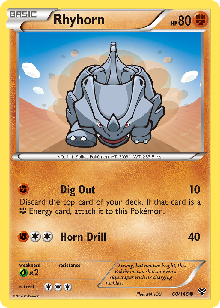 Rhyhorn (60/146) [XY: Base Set] | Dumpster Cat Games