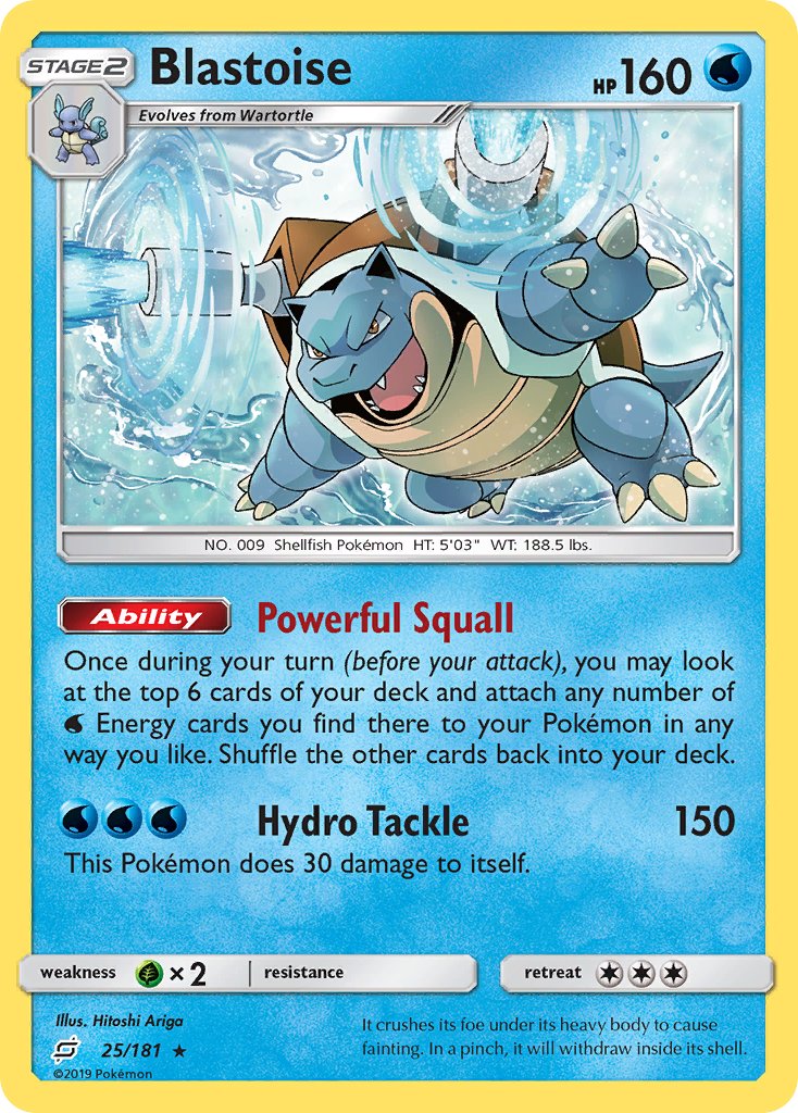 Blastoise (25/181) (Theme Deck Exclusive) [Sun & Moon: Team Up] | Dumpster Cat Games