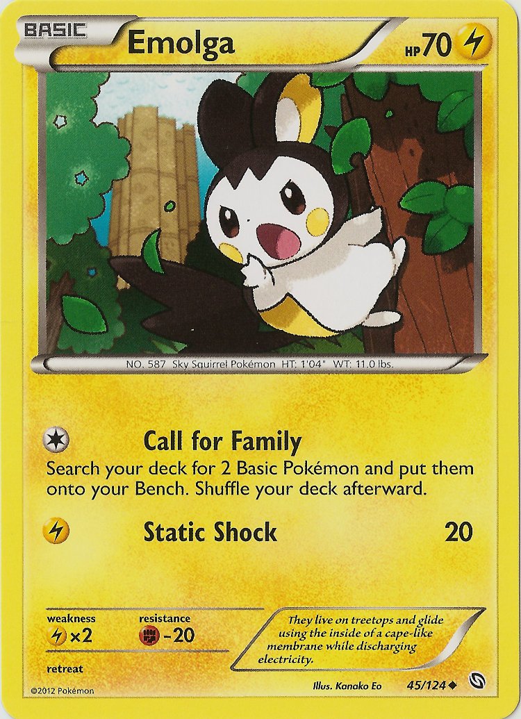 Emolga (45/124) [Black & White: Dragons Exalted] | Dumpster Cat Games