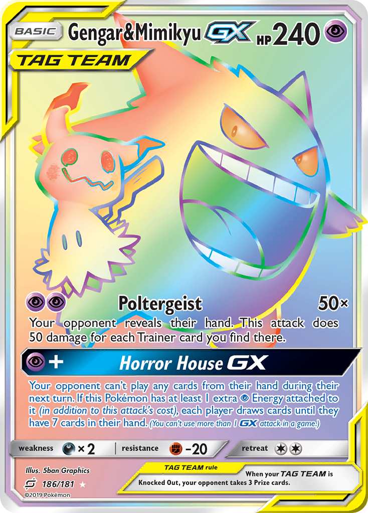 Gengar & Mimikyu GX (186/181) [Sun & Moon: Team Up] | Dumpster Cat Games