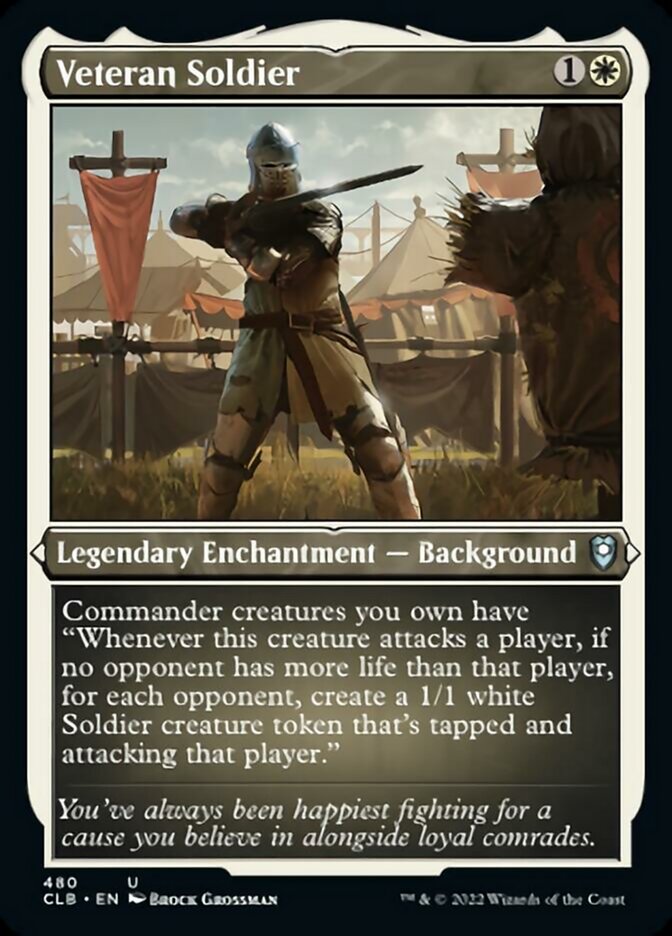 Veteran Soldier (Foil Etched) [Commander Legends: Battle for Baldur's Gate] | Dumpster Cat Games