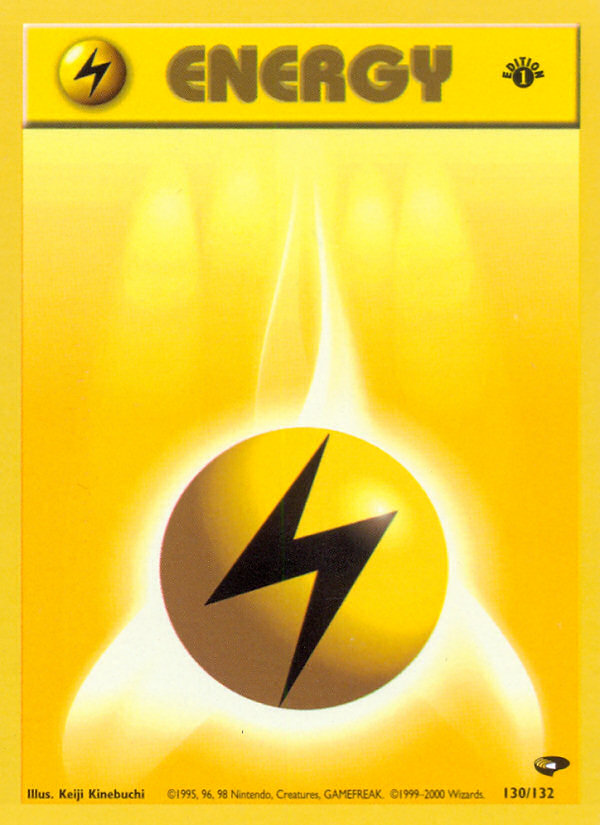 Lightning Energy (130/132) [Gym Challenge 1st Edition] | Dumpster Cat Games