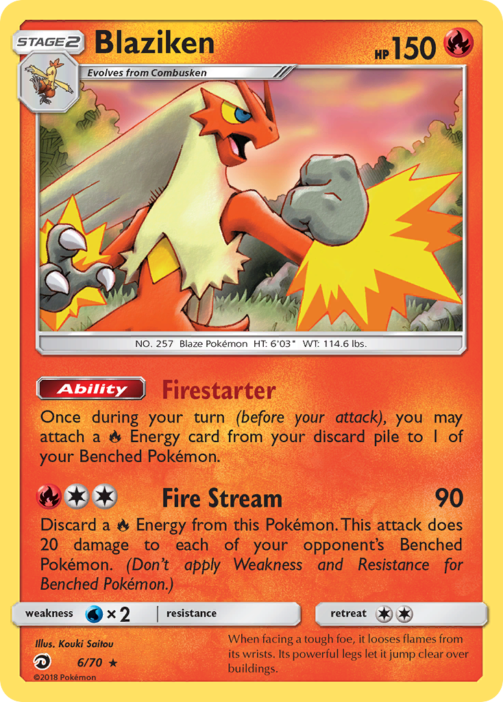 Blaziken (6/70) [Sun & Moon: Dragon Majesty] | Dumpster Cat Games