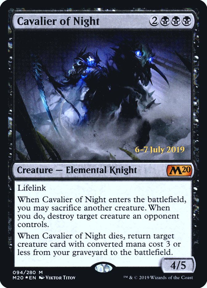 Cavalier of Night  [Core Set 2020 Prerelease Promos] | Dumpster Cat Games