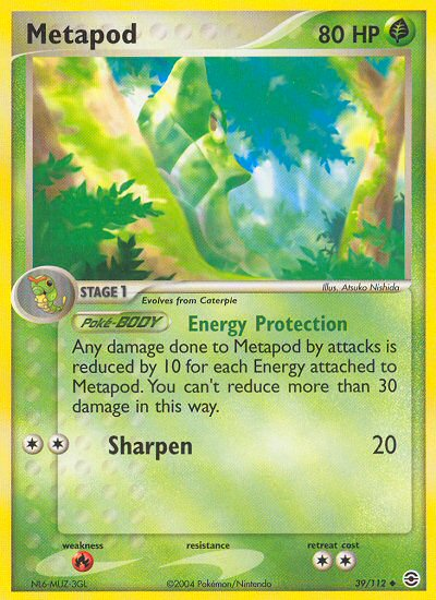 Metapod (39/112) [EX: FireRed & LeafGreen] | Dumpster Cat Games