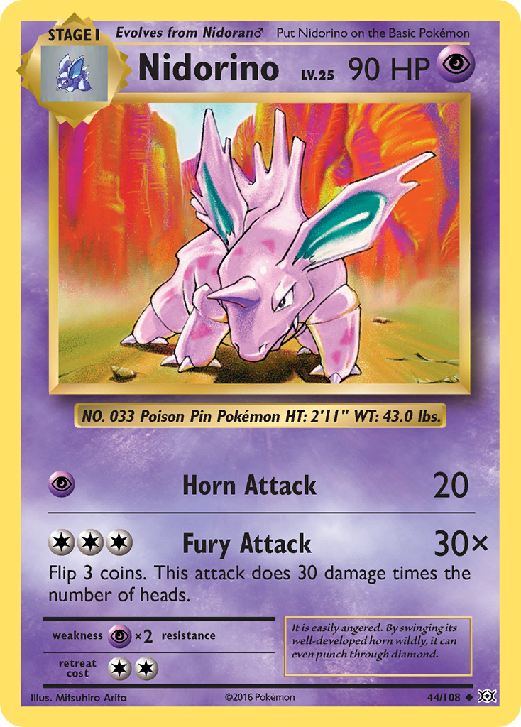 Nidorino (44/108) [XY: Evolutions] | Dumpster Cat Games