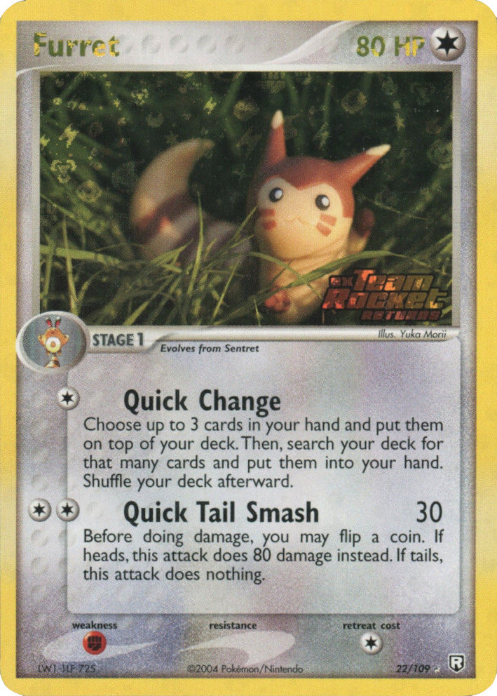 Furret (22/109) (Stamped) [EX: Team Rocket Returns] | Dumpster Cat Games