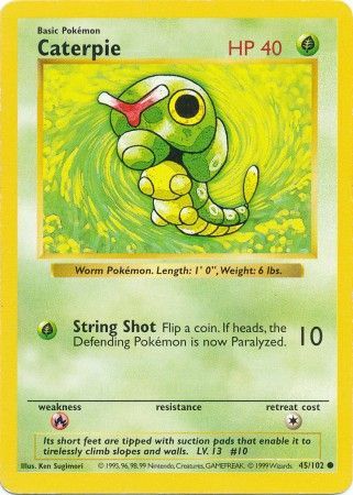 Caterpie (45/102) [Base Set Shadowless Unlimited] | Dumpster Cat Games