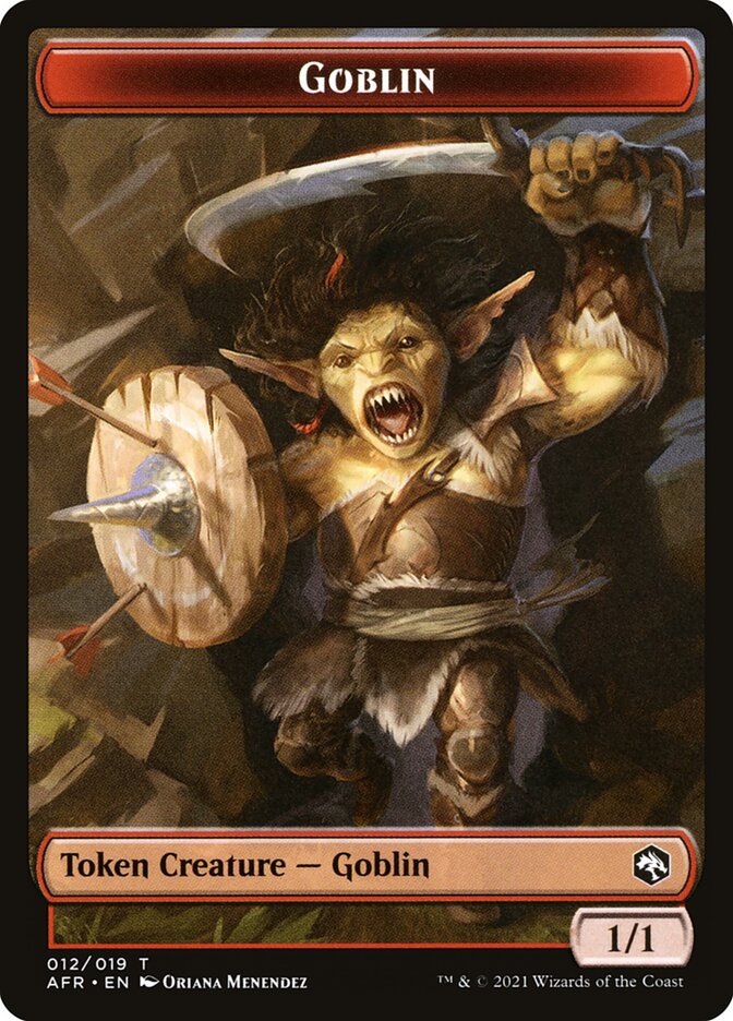 Goblin (012) // Blood (017) Double-sided Token [Challenger Decks 2022 Tokens] | Dumpster Cat Games