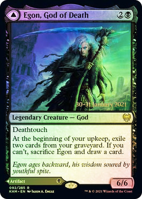 Egon, God of Death // Throne of Death  [Kaldheim Prerelease Promos] | Dumpster Cat Games