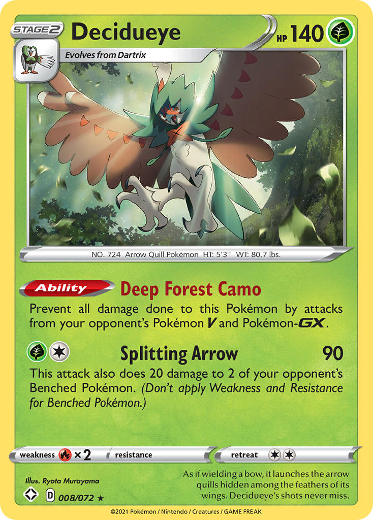 Decidueye (008/072) [Sword & Shield: Shining Fates] | Dumpster Cat Games