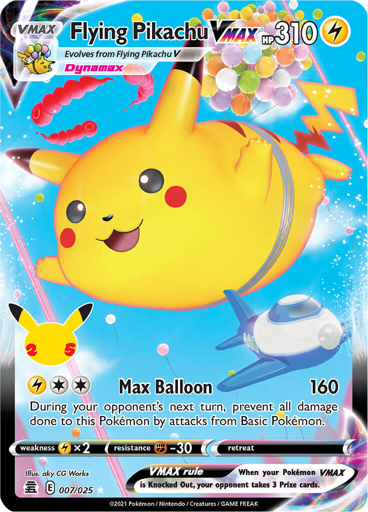 Flying Pikachu VMAX (007/025) [Celebrations: 25th Anniversary] | Dumpster Cat Games