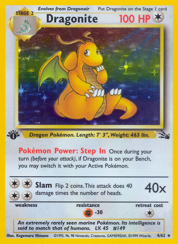 Dragonite (4/62) [Fossil 1st Edition] | Dumpster Cat Games