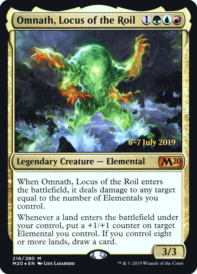 Omnath, Locus of the Roil  [Core Set 2020 Prerelease Promos] | Dumpster Cat Games