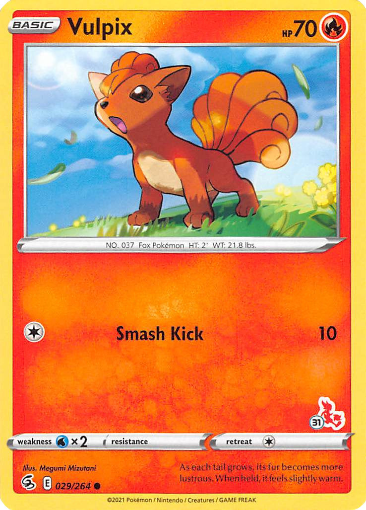 Vulpix (029/264) (Cinderace Stamp #31) [Battle Academy 2022] | Dumpster Cat Games