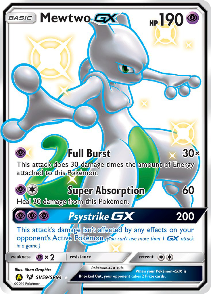 Mewtwo GX (SV59/SV94) [Sun & Moon: Hidden Fates - Shiny Vault] | Dumpster Cat Games