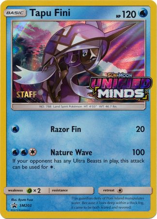 Tapu Fini (SM203) (Staff Prerelease Promo) [Sun & Moon: Black Star Promos] | Dumpster Cat Games