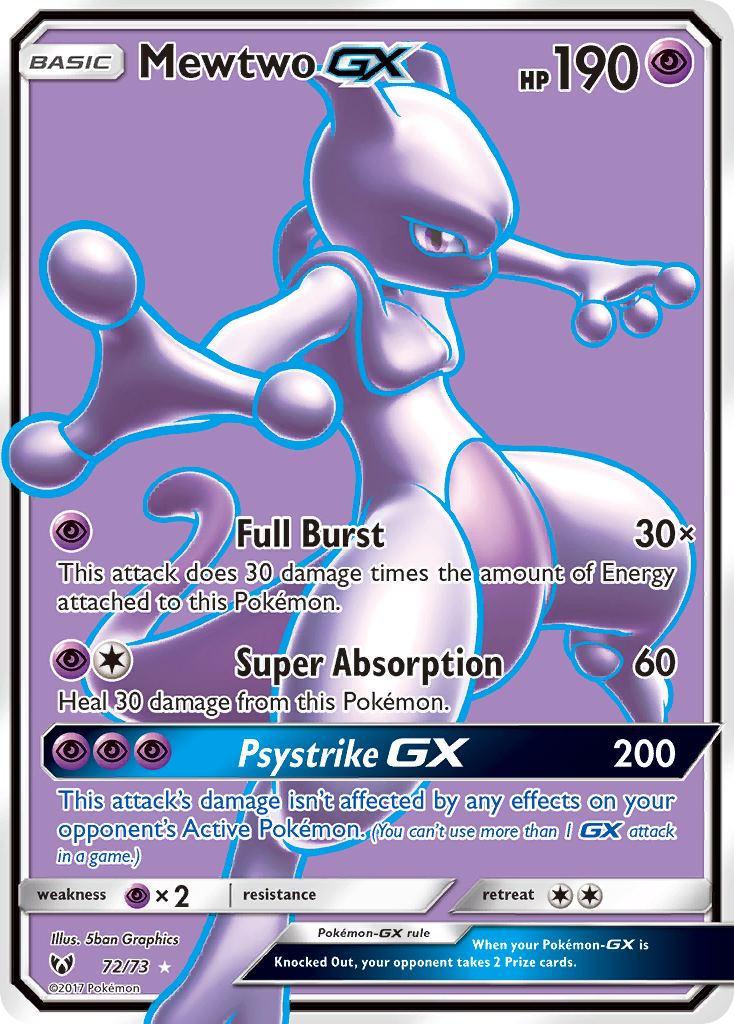 Mewtwo GX (72/73) [Sun & Moon: Shining Legends] | Dumpster Cat Games