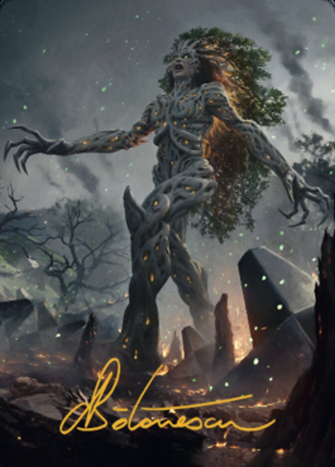 Titania, Gaea Incarnate Art Card (Gold-Stamped Signature) [The Brothers' War Art Series] | Dumpster Cat Games