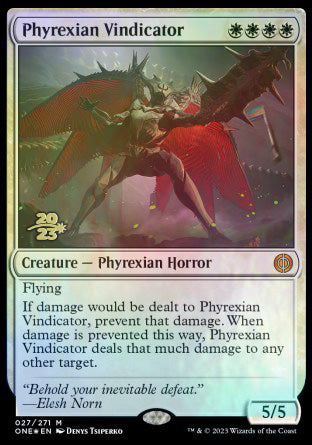 Phyrexian Vindicator [Phyrexia: All Will Be One Prerelease Promos] | Dumpster Cat Games