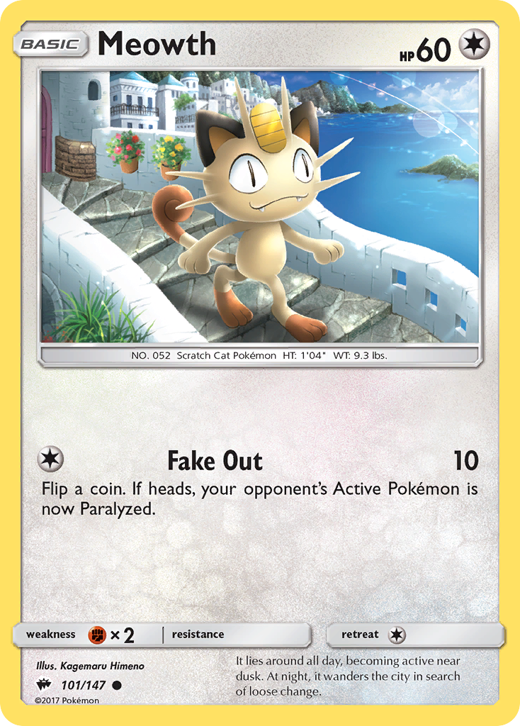 Meowth (101/147) [Sun & Moon: Burning Shadows] | Dumpster Cat Games