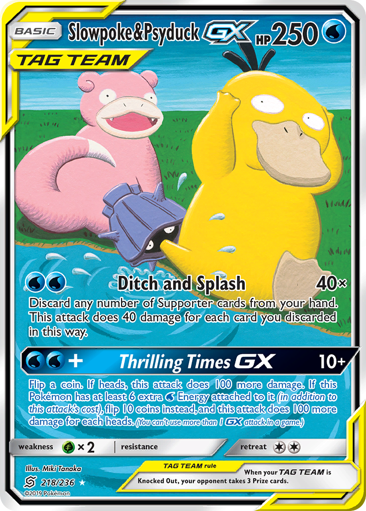 Slowpoke & Psyduck GX (218/236) [Sun & Moon: Unified Minds] | Dumpster Cat Games