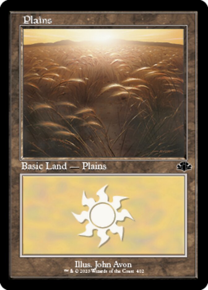 Plains (402) (Retro) [Dominaria Remastered] | Dumpster Cat Games