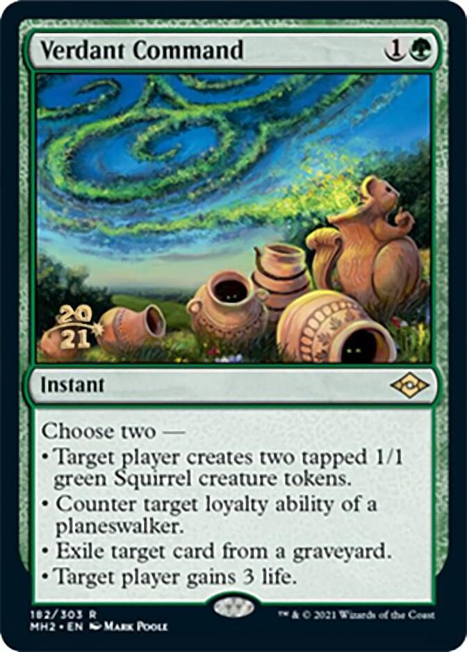 Verdant Command [Modern Horizons 2 Prerelease Promos] | Dumpster Cat Games