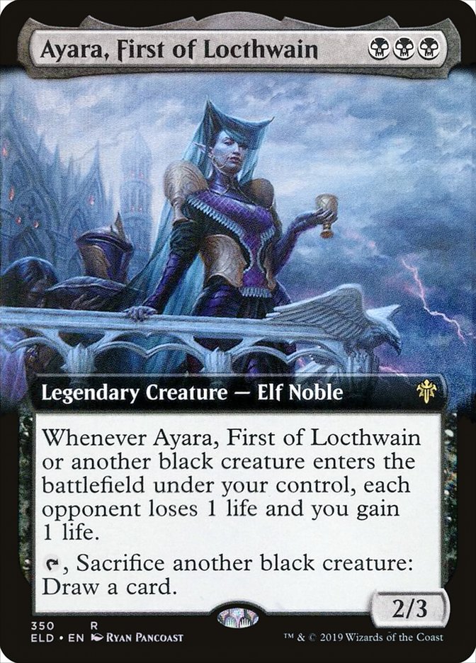 Ayara, First of Locthwain (Extended Art) [Throne of Eldraine] | Dumpster Cat Games