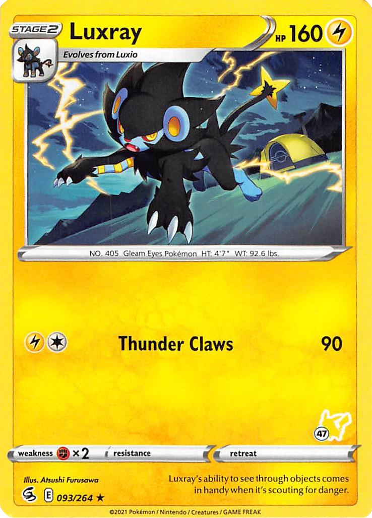 Luxray (093/264) (Pikachu Stamp #47) [Battle Academy 2022] | Dumpster Cat Games