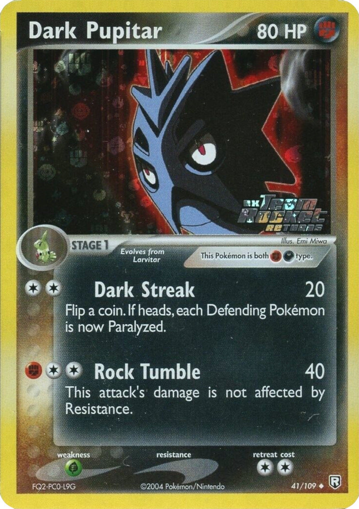 Dark Pupitar (41/109) (Stamped) [EX: Team Rocket Returns] | Dumpster Cat Games