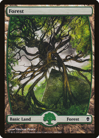 Forest (249) - Full Art [Zendikar] | Dumpster Cat Games